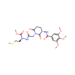 COC(=O)[C@H](CCSC)NC(=O)CN1C(=O)CC[C@H](NC(=O)c2cc(OC)c(OC)c(OC)c2)C1=O ZINC000028894590