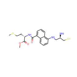 COC(=O)[C@H](CCSC)NC(=O)c1cccc2c(NC[C@@H](N)CS)cccc12 ZINC000013762264