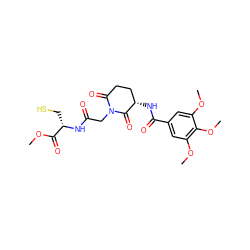 COC(=O)[C@H](CS)NC(=O)CN1C(=O)CC[C@H](NC(=O)c2cc(OC)c(OC)c(OC)c2)C1=O ZINC000028894648