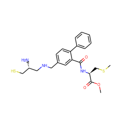 COC(=O)[C@H](CSC)NC(=O)c1cc(CNC[C@@H](N)CS)ccc1-c1ccccc1 ZINC000026817870