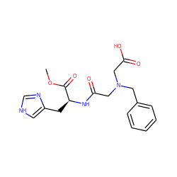COC(=O)[C@H](Cc1c[nH]cn1)NC(=O)CN(CC(=O)O)Cc1ccccc1 ZINC000095921296