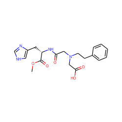 COC(=O)[C@H](Cc1c[nH]cn1)NC(=O)CN(CCc1ccccc1)CC(=O)O ZINC000095921295