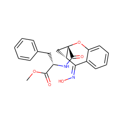 COC(=O)[C@H](Cc1ccccc1)NC(=O)[C@]12C[C@H]1/C(=N\O)c1ccccc1O2 ZINC000013835166