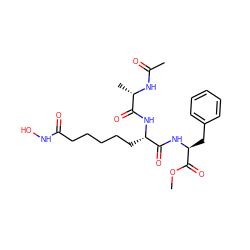 COC(=O)[C@H](Cc1ccccc1)NC(=O)[C@H](CCCCCC(=O)NO)NC(=O)[C@H](C)NC(C)=O ZINC000028644258