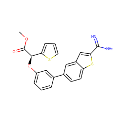 COC(=O)[C@H](Oc1cccc(-c2ccc3sc(C(=N)N)cc3c2)c1)c1cccs1 ZINC000045355691