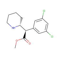 COC(=O)[C@H](c1cc(Cl)cc(Cl)c1)[C@H]1CCCCN1 ZINC000064413795