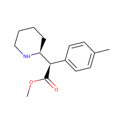 COC(=O)[C@H](c1ccc(C)cc1)[C@@H]1CCCCN1 ZINC000028227805
