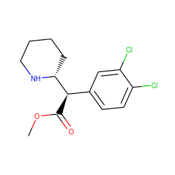 COC(=O)[C@H](c1ccc(Cl)c(Cl)c1)[C@H]1CCCCN1 ZINC000028645396