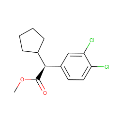 COC(=O)[C@H](c1ccc(Cl)c(Cl)c1)C1CCCC1 ZINC000013517806