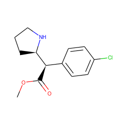 COC(=O)[C@H](c1ccc(Cl)cc1)[C@H]1CCCN1 ZINC000029483662
