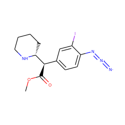 COC(=O)[C@H](c1ccc(N=[N+]=[N-])c(I)c1)[C@H]1CCCCN1 ZINC000084670423