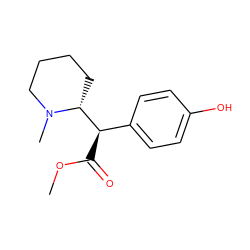 COC(=O)[C@H](c1ccc(O)cc1)[C@H]1CCCCN1C ZINC000028226362