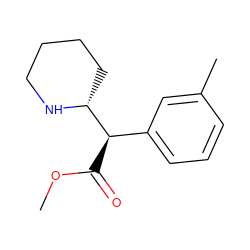 COC(=O)[C@H](c1cccc(C)c1)[C@H]1CCCCN1 ZINC000028227174