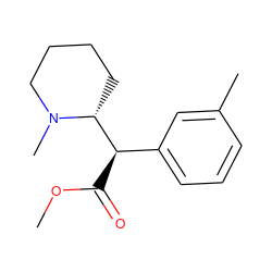 COC(=O)[C@H](c1cccc(C)c1)[C@H]1CCCCN1C ZINC000028225335