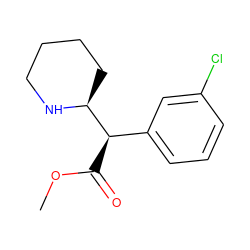 COC(=O)[C@H](c1cccc(Cl)c1)[C@@H]1CCCCN1 ZINC000028227597