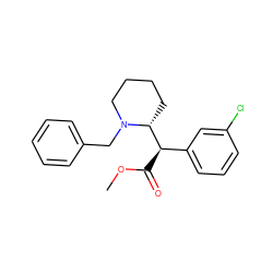 COC(=O)[C@H](c1cccc(Cl)c1)[C@H]1CCCCN1Cc1ccccc1 ZINC000064251786