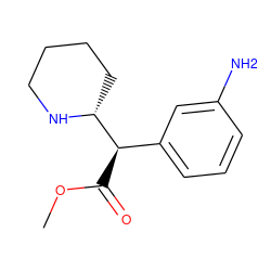 COC(=O)[C@H](c1cccc(N)c1)[C@H]1CCCCN1 ZINC000064409769