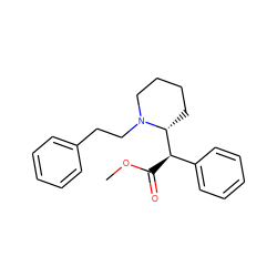 COC(=O)[C@H](c1ccccc1)[C@H]1CCCCN1CCc1ccccc1 ZINC000064436530