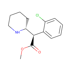 COC(=O)[C@H](c1ccccc1Cl)[C@H]1CCCCN1 ZINC000028645532