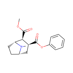 COC(=O)[C@H]1[C@@H](C(=O)Oc2ccccc2)C[C@@H]2CC[C@H]1N2C ZINC000027186815