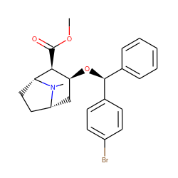 COC(=O)[C@H]1[C@@H](O[C@@H](c2ccccc2)c2ccc(Br)cc2)C[C@@H]2CC[C@H]1N2C ZINC000027215454