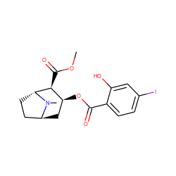 COC(=O)[C@H]1[C@@H](OC(=O)c2ccc(I)cc2O)C[C@H]2CC[C@H]1N2C ZINC000100805798