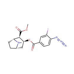 COC(=O)[C@H]1[C@@H](OC(=O)c2ccc(N=[N+]=[N-])c(I)c2)C[C@@H]2CC[C@H]1N2C ZINC000031544317