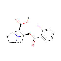 COC(=O)[C@H]1[C@@H](OC(=O)c2ccccc2I)C[C@@H]2CC[C@H]1N2C ZINC000013650643