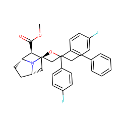 COC(=O)[C@H]1[C@@H](OC(c2ccc(F)cc2)c2ccc(F)cc2)C[C@@H]2CC[C@H]1N2CCCCCc1ccccc1 ZINC000027209484