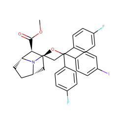 COC(=O)[C@H]1[C@@H](OC(c2ccc(F)cc2)c2ccc(F)cc2)C[C@@H]2CC[C@H]1N2CCCc1ccc(I)cc1 ZINC000027209700