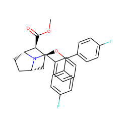 COC(=O)[C@H]1[C@@H](OC(c2ccc(F)cc2)c2ccc(F)cc2)C[C@@H]2CC[C@H]1N2Cc1ccccc1 ZINC000027211169