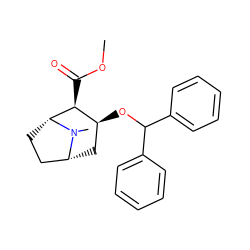 COC(=O)[C@H]1[C@@H](OC(c2ccccc2)c2ccccc2)C[C@@H]2CC[C@H]1N2C ZINC000027205766