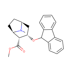 COC(=O)[C@H]1[C@@H](OC2c3ccccc3-c3ccccc32)C[C@@H]2CC[C@H]1N2C ZINC000027213362