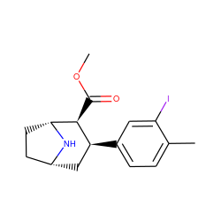 COC(=O)[C@H]1[C@@H](c2ccc(C)c(I)c2)C[C@@H]2CC[C@H]1N2 ZINC000034472092