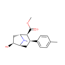 COC(=O)[C@H]1[C@@H](c2ccc(C)cc2)C[C@H]2[C@@H](O)C[C@H]1N2C ZINC000100861861