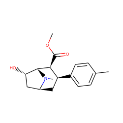 COC(=O)[C@H]1[C@@H](c2ccc(C)cc2)C[C@H]2C[C@H](O)[C@H]1N2C ZINC000101090654