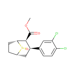 COC(=O)[C@H]1[C@@H](c2ccc(Cl)c(Cl)c2)C[C@@H]2CC[C@H]1[S@+]2[O-] ZINC000028642819