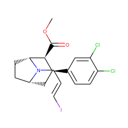 COC(=O)[C@H]1[C@@H](c2ccc(Cl)c(Cl)c2)C[C@@H]2CC[C@H]1N2C/C=C/I ZINC000013761884