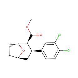 COC(=O)[C@H]1[C@@H](c2ccc(Cl)c(Cl)c2)C[C@H]2CC[C@H]1O2 ZINC000100796030