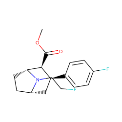 COC(=O)[C@H]1[C@@H](c2ccc(F)cc2)C[C@@H]2CC[C@H]1N2CCF ZINC000073198714