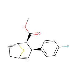 COC(=O)[C@H]1[C@@H](c2ccc(F)cc2)C[C@@H]2CC[C@H]1S2 ZINC000028644245