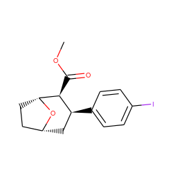 COC(=O)[C@H]1[C@@H](c2ccc(I)cc2)C[C@@H]2CC[C@H]1O2 ZINC000013764427