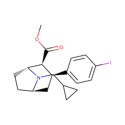 COC(=O)[C@H]1[C@@H](c2ccc(I)cc2)C[C@H]2CC[C@H]1N2CC1CC1 ZINC000100761637