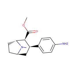 COC(=O)[C@H]1[C@@H](c2ccc(N)cc2)C[C@H]2CC[C@H]1N2C ZINC000100645166