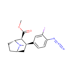 COC(=O)[C@H]1[C@@H](c2ccc(N=[N+]=[N-])c(I)c2)C[C@H]2CC[C@H]1N2C ZINC000100646679