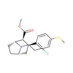 COC(=O)[C@H]1[C@@H](c2ccc(SC)cc2)C[C@@H]2CC[C@H]1N2CCCF ZINC000045290735