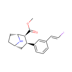 COC(=O)[C@H]1[C@@H](c2cccc(/C=C/I)c2)C[C@@H]2CC[C@H]1N2 ZINC000036093265