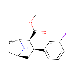 COC(=O)[C@H]1[C@@H](c2cccc(I)c2)C[C@H]2CC[C@H]1N2 ZINC000100817391