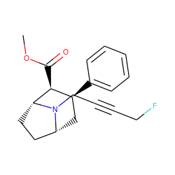 COC(=O)[C@H]1[C@@H](c2ccccc2)C[C@@H]2CC[C@H]1N2CC#CCF ZINC000073199396