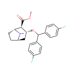 COC(=O)[C@H]1[C@H](OC(c2ccc(F)cc2)c2ccc(F)cc2)C[C@H]2CC[C@H]1N2C ZINC000100736984